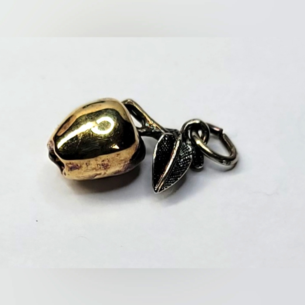3D Apple Sterling Silver Charm